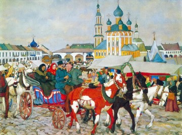 Other Urban Cityscapes Painting - triple in uglich 1913 1 Konstantin Yuon cityscape city scenes